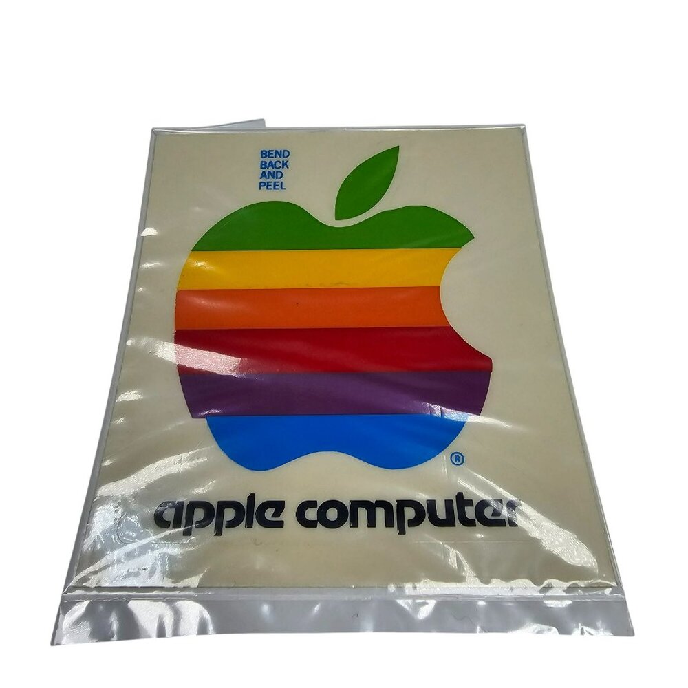 Vintage Apple Computer 4" Rainbow Logo Sticker Decal 1980s Retro Collectible